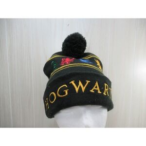 Harry Potter Hogwarts Winter Knit Beanie Pom Hat Adult embroidered men women